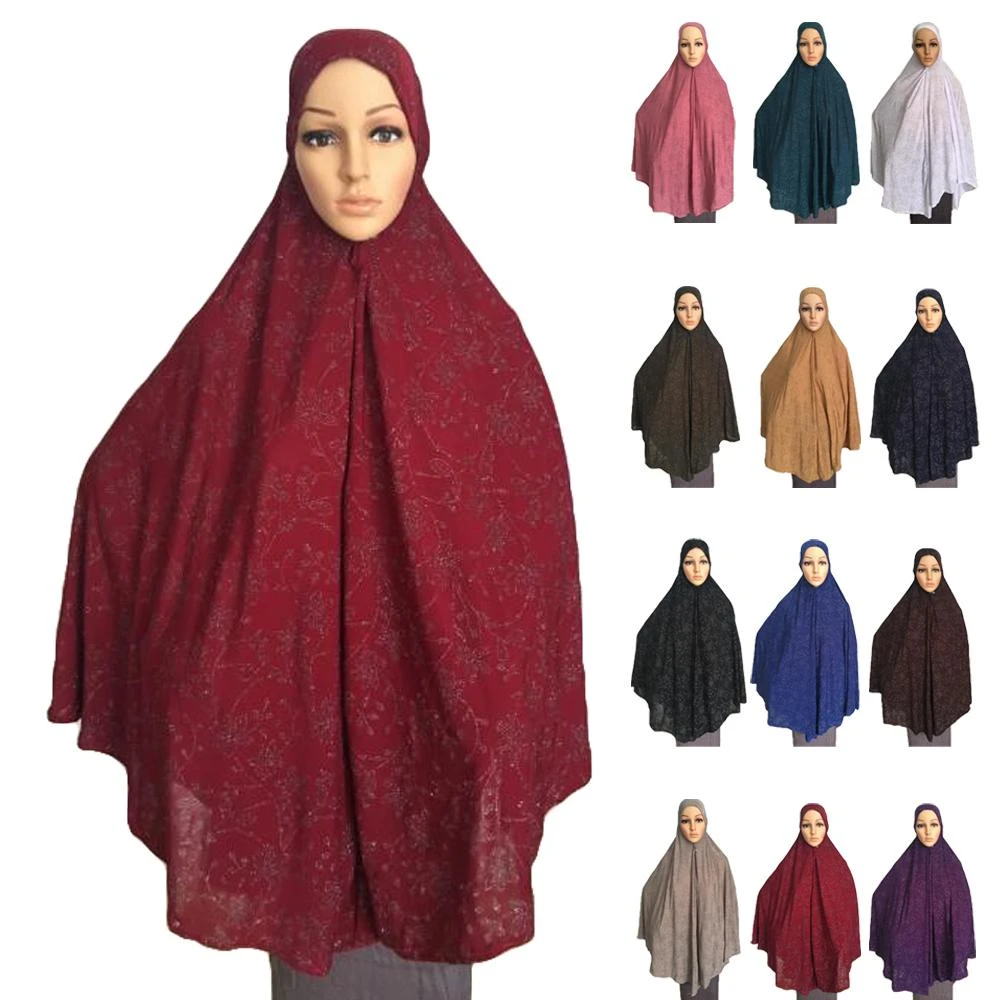 Muslim Women Prayer Long Scarf Hijab Full Cover Islamic Large Overhead Clothing