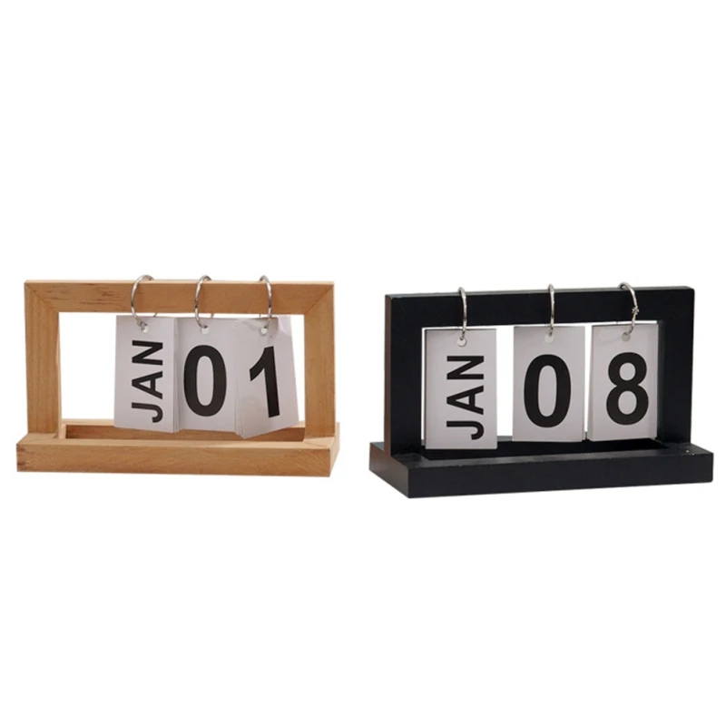

Hand Paint Waterproof Creative Simplicity Home Decoration Accessories Desk Calendar Wooden Ornaments Page Flip Calendar
