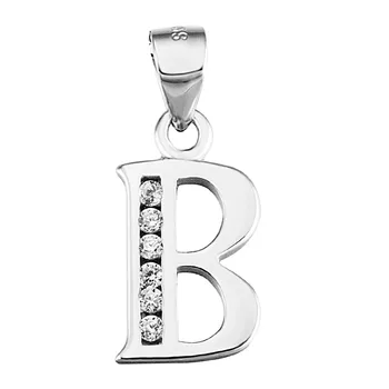 

GND0177 High Quality 925 Sterling Silver Jewelry Necklaces Pendants Letter B Real Top Silver Pendant For Women