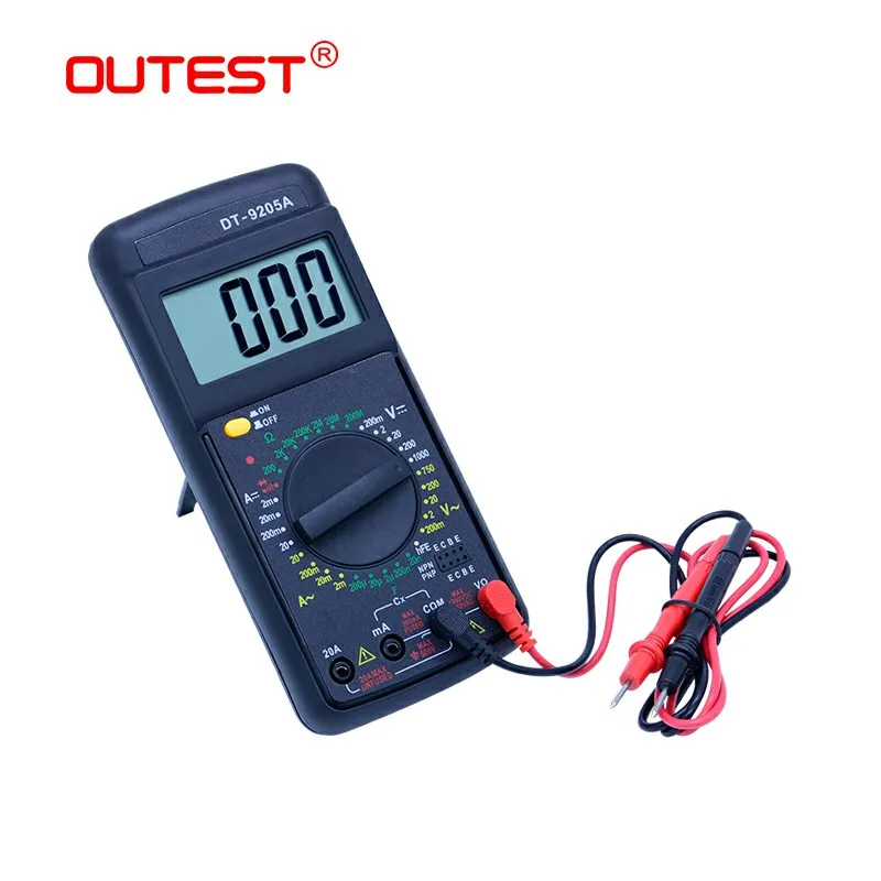 OUTEST DT 9205A Цифровой мультиметр Multimetro мультитестерный Амперметр AC DC ЖК дисплей