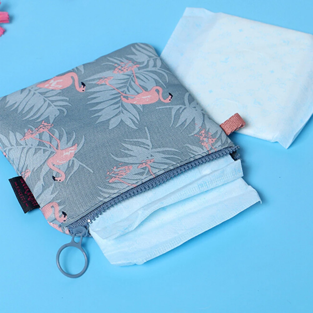 4 Colors Canvas Sanitary Pads Bag Sewing Kit Home Coin Purse Credit