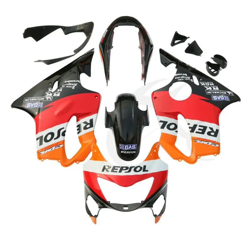 Впрыска ABS обтекатель КУЗОВ комплект для Honda CBR600F4 CBR 600 F4 99 00 Repsol 4A