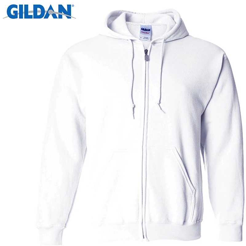 Gildan Mens Plain Blank Basic Pullover Zip Up Hoodie Jumper Sweater Sweatshirt 