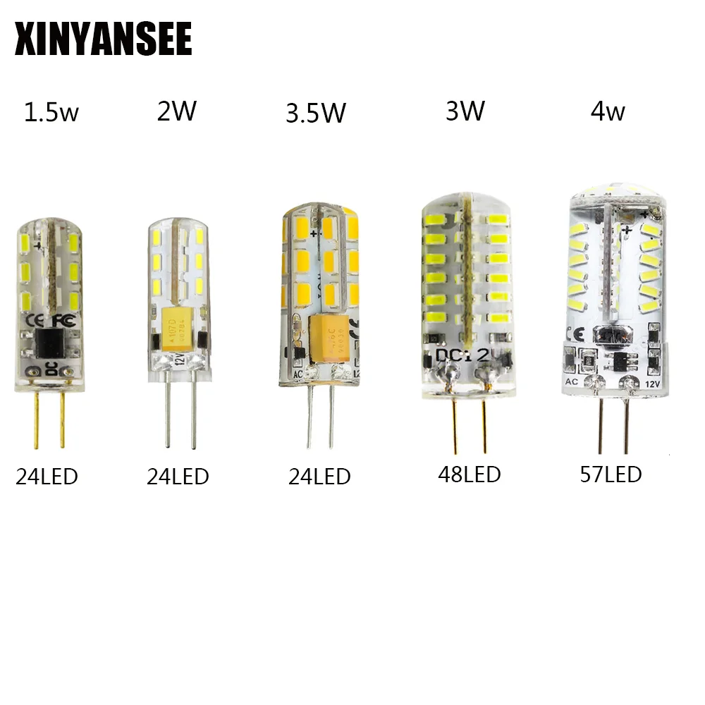 Светодиодная лампа G4 12 В AC DC SMD 2835 3014 точесветильник светильник с углом луча 360