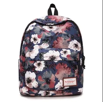 

Korean wild Shoulder backpack personality flower fashion graffiti school bag leisure bag ladies backpack computer bag