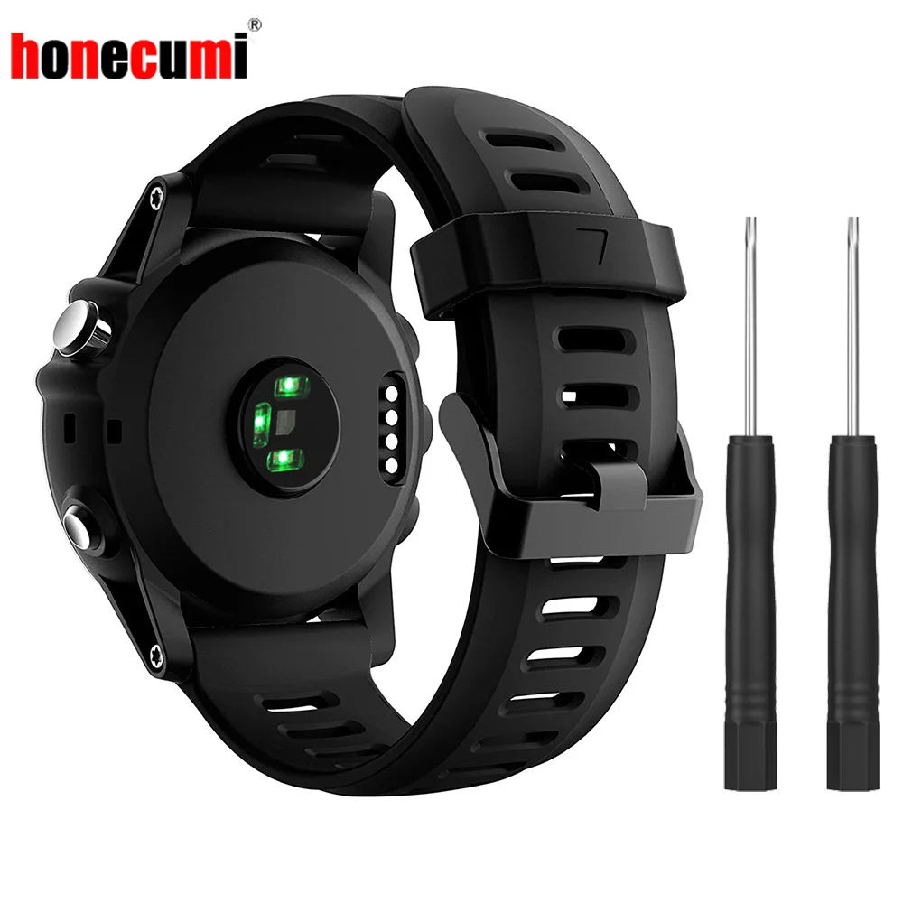 

Honecumi For Garmin Fenix 5X Bracelet Black Silicone 26mm Width Watch Strap for Garmin Fenix 3 / Fenix 3 HR Band Watchband