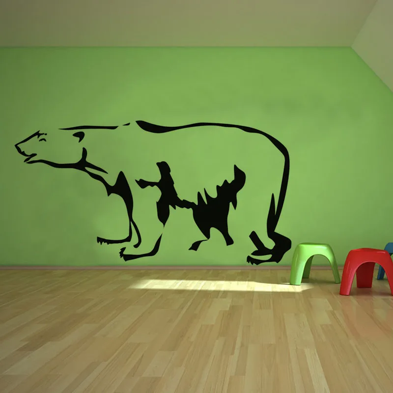 Customized Colors Animal Polar Bear Wall Stickers Kids Bedroom Customized Colors Animal Polar Bear Wall Stickers Kids Bedroom Decor Decal Vinyl Black Printed Home Decoration In From Garden On