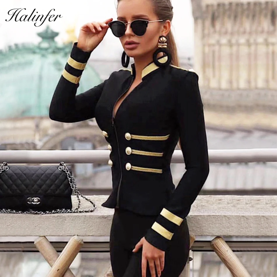 

Halinfer 2019 New summer women Leaves tops sexy bodycon O-neck Button bandage tops club celebrity party Black top vestidos