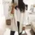 NLW Карманный вязаный женский кардиган 2019 белый длинный свитер на пуговицах кардиган с отложным воротником большой ретро Кардиган с длинным рукавом - изображение