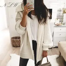NLW Pocket Knitted Women Cardigans 2019 White Long Button Sweater Cardigans Turn Down Collar Oversize Retro Long Sleeve Cardigan NLW Pocket Knitted Women Cardigans 2019 White Long Button Sweater Cardigans Turn Down Collar Oversize Retro Long Sleeve Cardigan