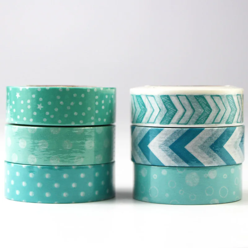 1 Roll Green Patterns Washi Tape Decoration Paper Masking Tapes Label