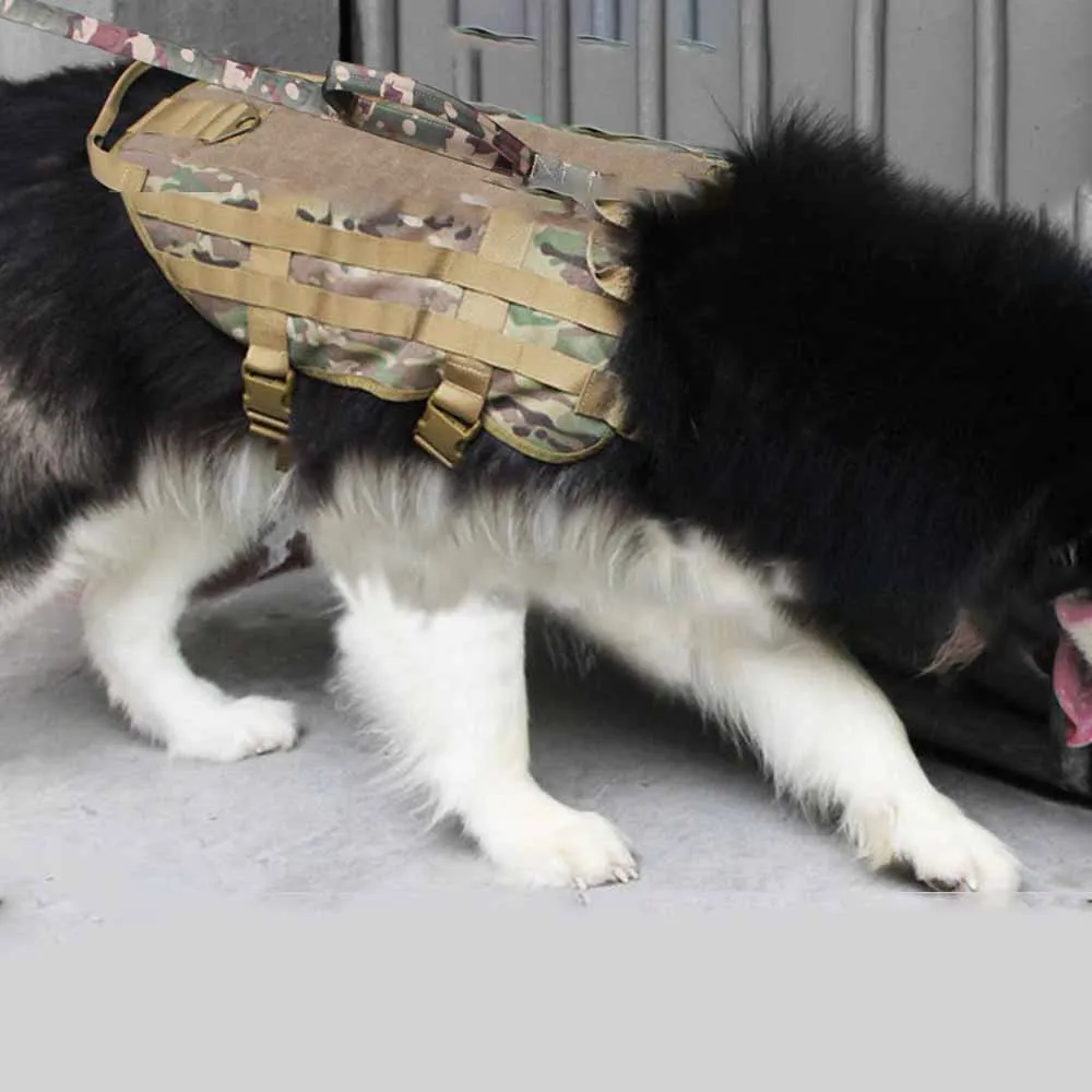 Tactical Police Dog Military Vest Service Canine Molle Harness Dog Wearin Dog Vests from Home