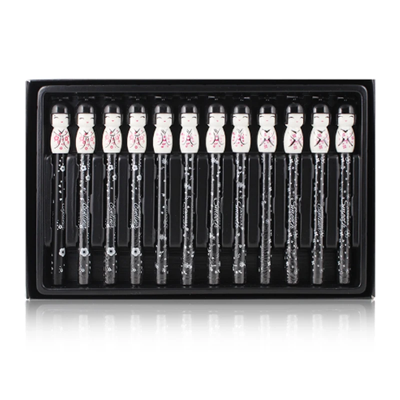 Yanqina 12pcs Eyeliner Fashion Women's Black Waterproof Cute Doll Eyeliner Liquid Pen Makeup Cartoon Eye Liner Pencil Cosmetic Yanqina 12pcs Eyeliner Fashion Women's Black Waterproof Cute Doll Eyeliner Liquid Pen Makeup Cartoon Eye Liner Pencil Cosmetic