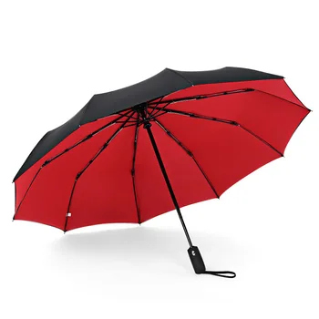 

Large Waterproof Umbrella Automatic Men Windproof Three Fold Clear Gentleman Umbrella Travel Business Umbrella Portable U5B235