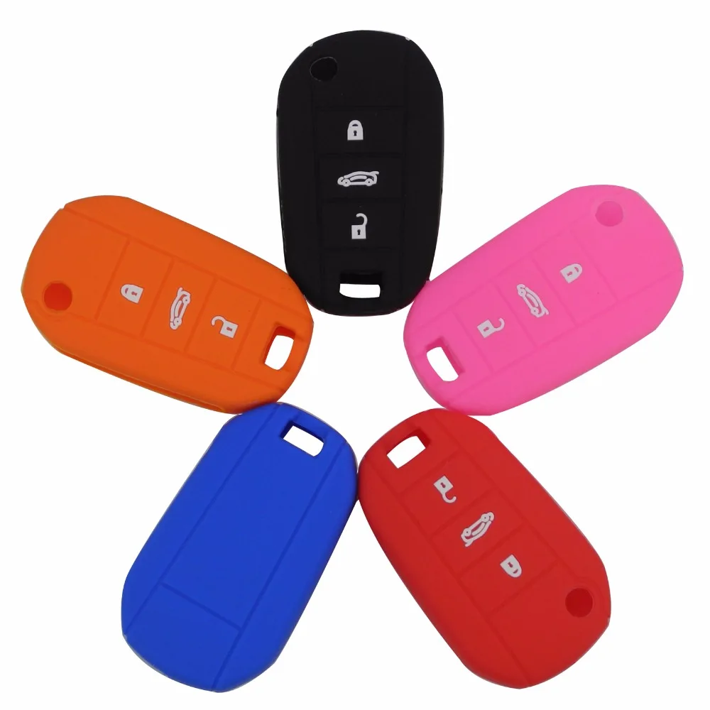 silicone key fob cover case shell skin hood for Peugeot 3008 208 308 RCZ 508