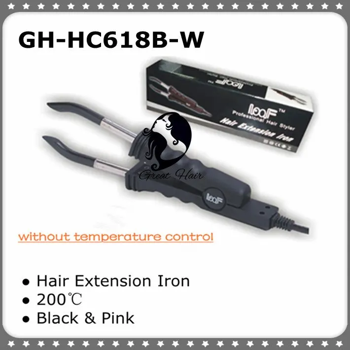 Температура волос постоянного наращивания GH-HC618B-W волос Утюг/разъем розовый и черный цвет 10 шт. в партии