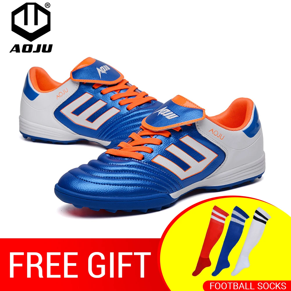 AOJU Men Soccer Boots Cleats Turf Football Shoes Teenager Boy Hard Court Outdoor Sports Sneakers
