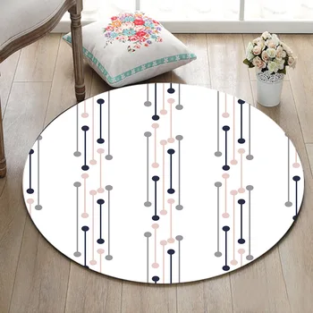 

Round Children's Room Floor Area Carpets Living Room Mat Kitchen Non-Slip Cushion Bathroom Door Rug Stripes Concise Style Custom