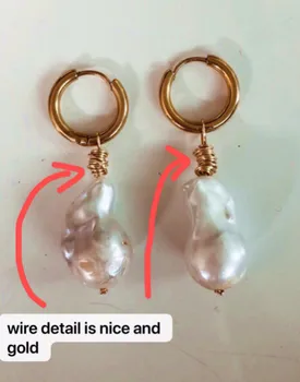 

Natural Baroque Big Pearl Drop Earrings Women Fashion Earrings Pendant