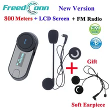 2016 New Updated Version!!TCOM-SC LCD Screen BT Bluetooth Motorcycle Helmet Intercom Headset with FM Radio+Extra 1 Soft Earpiece ohanee new version bluetooth motorcycle interphone headset helmet intercom lcd screen with fm radio soft earpiece