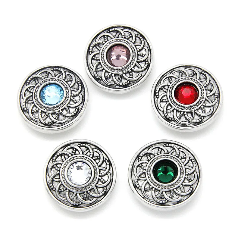 Buy Wholesale 5pcs/lot Different Crystal Colors 20MM Button Snap Jewelry