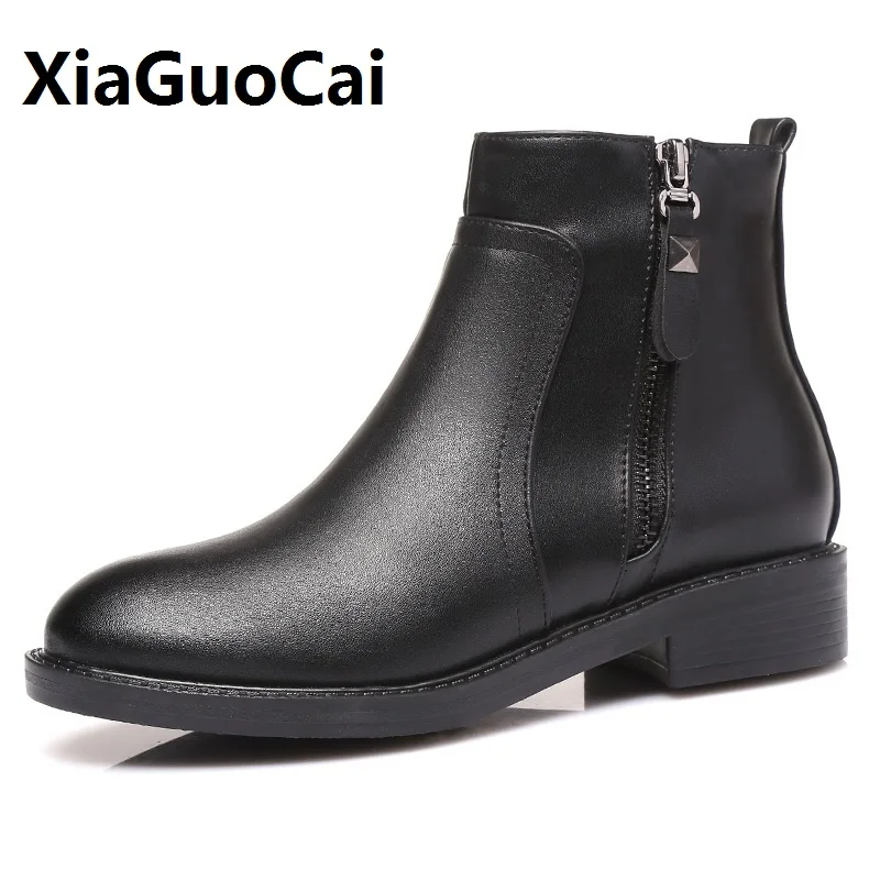 

Luxury Natural Rabbit Fur Women Snow Boots Genuine Leather Women's Boots Winter Cotton Shoes Motorcycle Ankle Boots Shoes Women
