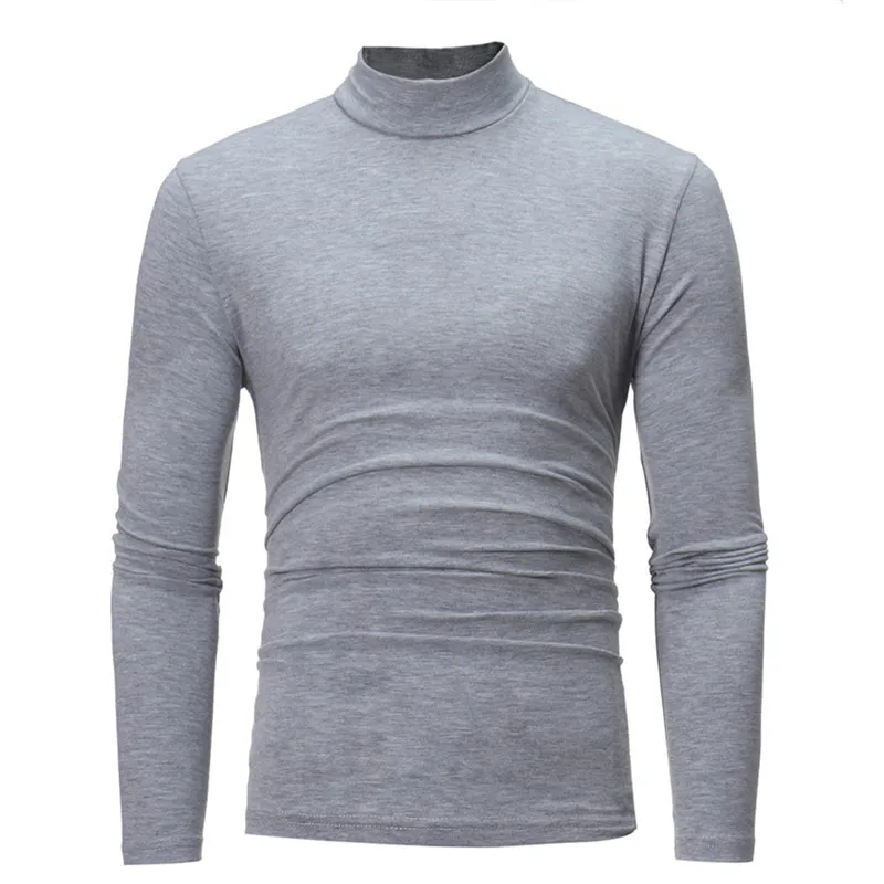 

New Arriving Men's Autumn Winter Striped Turtleneck Long Sleeve T-shirt Top Blouse Dropship #0806