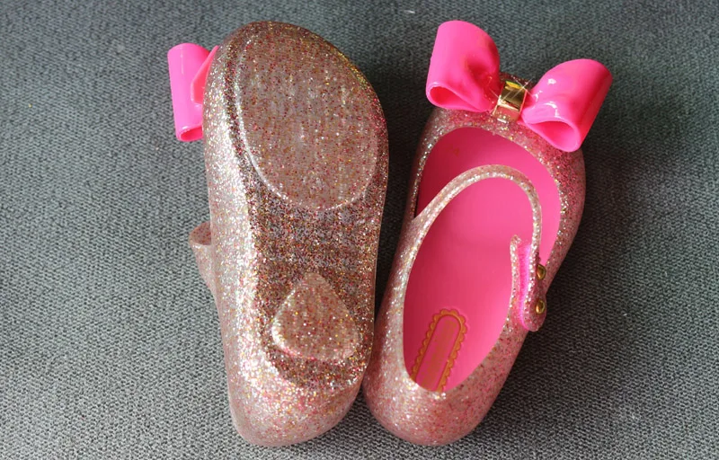 15-18 см мини Мелисса мини милые бантики желе сандалии для девочек Мелисса сандалии для девочек Sapato Infantil Menina детская обувь для девочек