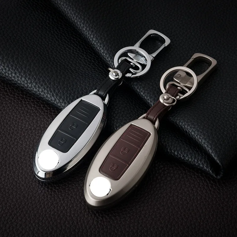 

Zinc alloy+Leather Car Remote Key Cover Case For Nissan Qashqai J10 J11 X-Trail t31 t32 kicks Tiida Pathfinder Murano Note Juke