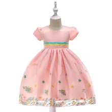 2019 Summer Embroidery Flower Birthday Tutu Party Princess Dress Kids Dresses For Girls Wedding Evening Clothes цена 2019 Summer Embroidery Flower Birthday Tutu Party Princess Dress Kids Dresses For Girls Wedding Evening Clothes цены онлайн