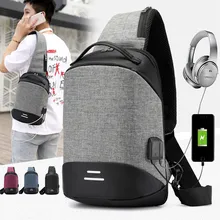 

2018 New Chest Bag With Usb Charging Port Anti Theft Multifunctional Backpack Simple Men Large Capacity Shoulder Bag Chest Bag