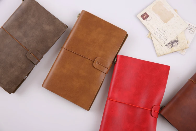 Ретро винтажный дневник путешественника, Дневник для зарисовок, планировщик из искусственной кожи, деловой бумажный блокнот, подарочные канцелярские принадлежности