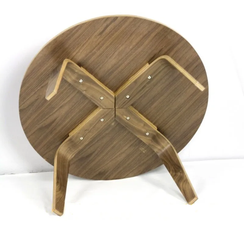 Round Plywood Table Walnut Wood Coffee Table DIA86*H40CM Round Plywood Table Walnut Wood Coffee Table DIA86*H40CM