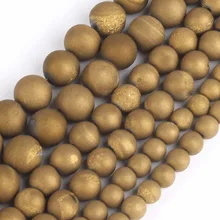 Круглые бусины золотая улыбка треснутые каменные бусины для DIY ожерелье ювелирные изделия для создания браслетов 1" 6.8.10 мм