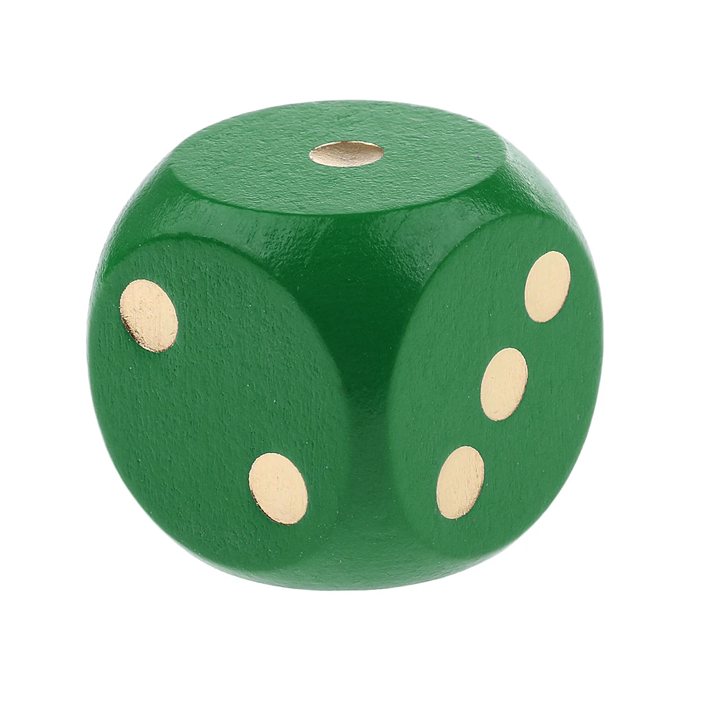 10Pieces Wooden Dice D6 Six Sided Dotted Dice Entertainment For Role Playing Table Card Games Various Colors   