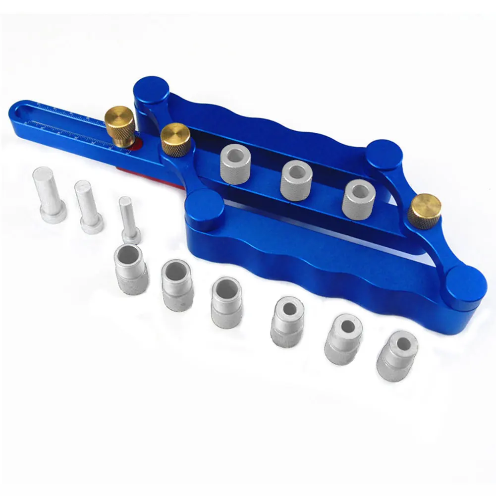 

Precise Self Centering Woodworking Tool Locator Hole Puncher Doweling Jig Drilling With Scale Aluminum Alloy