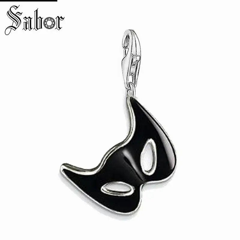 

thomas Black Mask Charm, gifts Jewelry For Women Men,2019 womens Gift 925 Sterling Silver Fit Bracelet charms