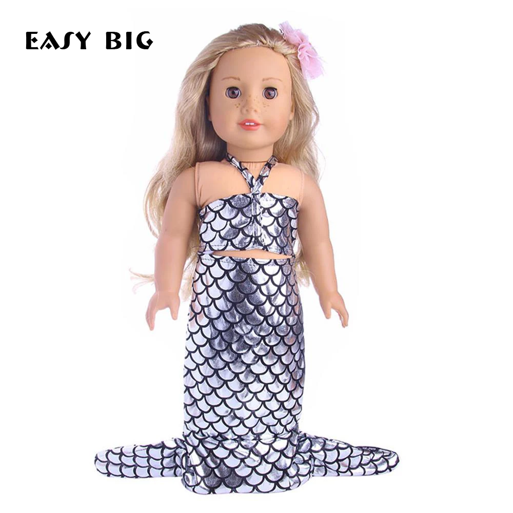 Легко большой американская девушка куклы комплект одежды русалки купальный костюм для 18 дюймов Кукла костюм комплект 43 см детские родился