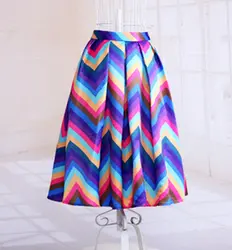 Бесплатная доставка Летний стиль юбки 7 цветов с полосками большой маятник юбка-одуванчик, юбка-трапеция юбка с завышенной талией