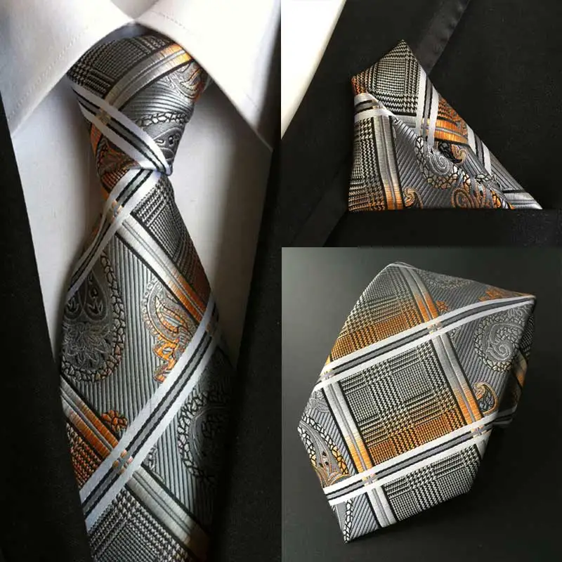 Фабрика мужской шелковый галстук и платок Набор шарфов Карманный квадратный галстук вечерние свадебные деловой носовой платок галстуки - Цвет: T-55