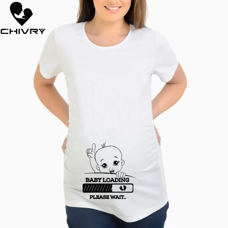 Футболка Chivry для беременных женщин летние повседневные рубашки с коротким