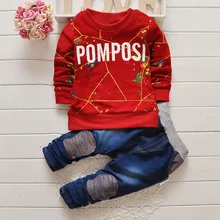 Nouveau bébé garçons vêtements set enfants costume de sport enfants survêtement garçon “longue chemise + pantalon de jogging sweat casual vêtements chauds