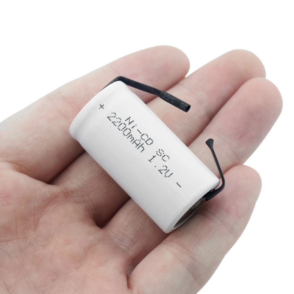 1 10 шт. высокая энергия 2200mAh 2 V Sub C/SC Ni Cd батарея с вкладками аккумуляторные батареи