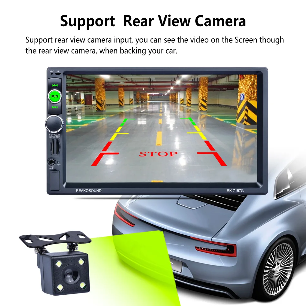 Best Car stereo 7157G 7 Inch Double Din Car Radio MP5 Player Touch Screen + Bluetooth + FM/MP5 + USB port /TF card slot + Aux Input 7 Best Car stereo 7157G 7 Inch Double Din Car Radio MP5 Player Touch Screen + Bluetooth + FM/MP5 + USB port /TF card slot + Aux Input 7