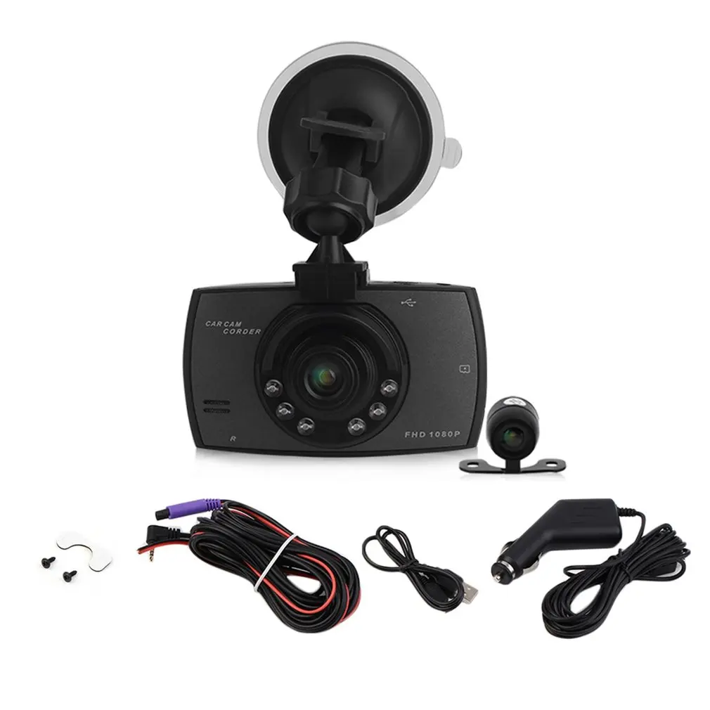 

1080P 2.7 Inch HD LCD Double Lens Car Dash Camera Video DVR Cam Recorder