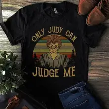 Sólo Judy puede Judge Me Retro Vintage puesta de sol negro camiseta hombres M 3Xl