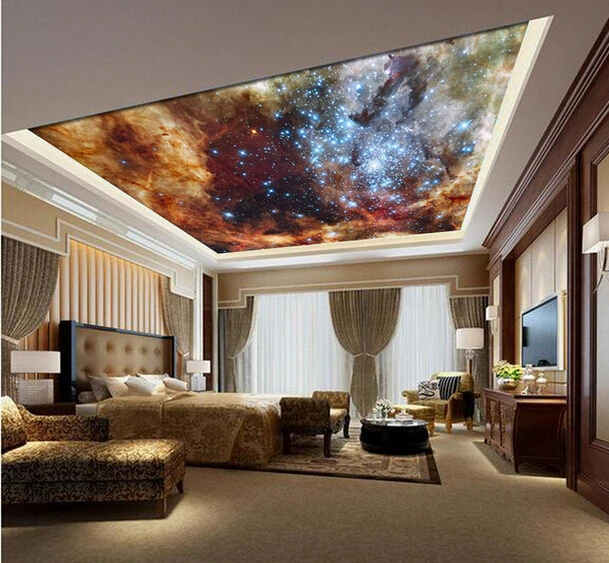Papel tapiz de techo personalizado, el universo del techo del espacio
