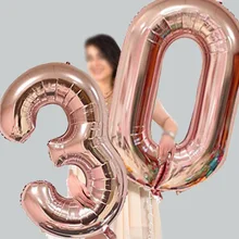 32/40 polegada número da folha de alumínio balões rosa ouro prata dígitos figura balão criança adulto aniversário decoração do casamento fontes festa