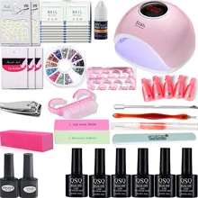Набор для дизайна ногтей УФ светодиодный светильник Сушилка и 6 цветов гель лак для ногтей набор инструментов для ногтей Гель-лак набор инструментов для маникюра