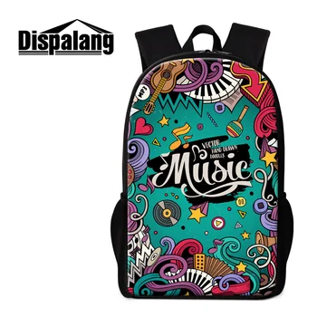 

Dispalang cool music design children school bag men's travel bags cartoon women's shoulder bag big capacity mochila for teenager